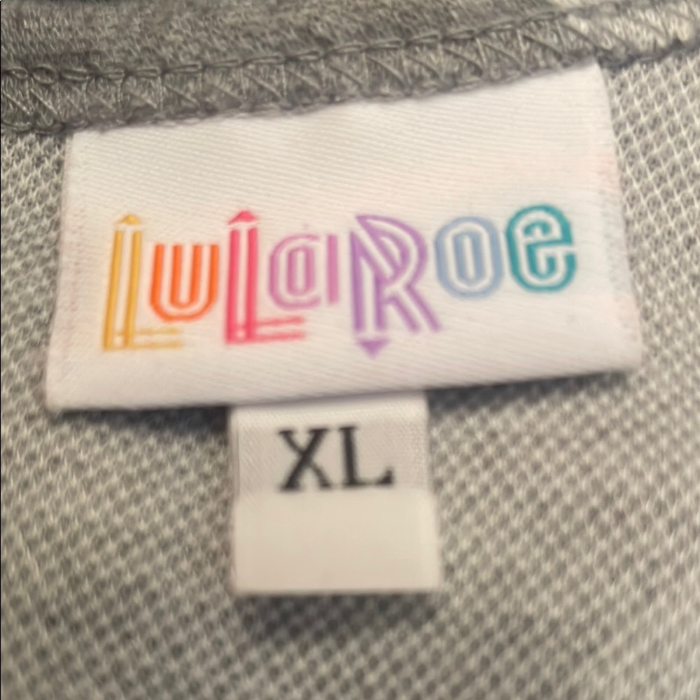LuLaRoe Gray and White Polka Dot Midi Dress - Picture 5 of 6